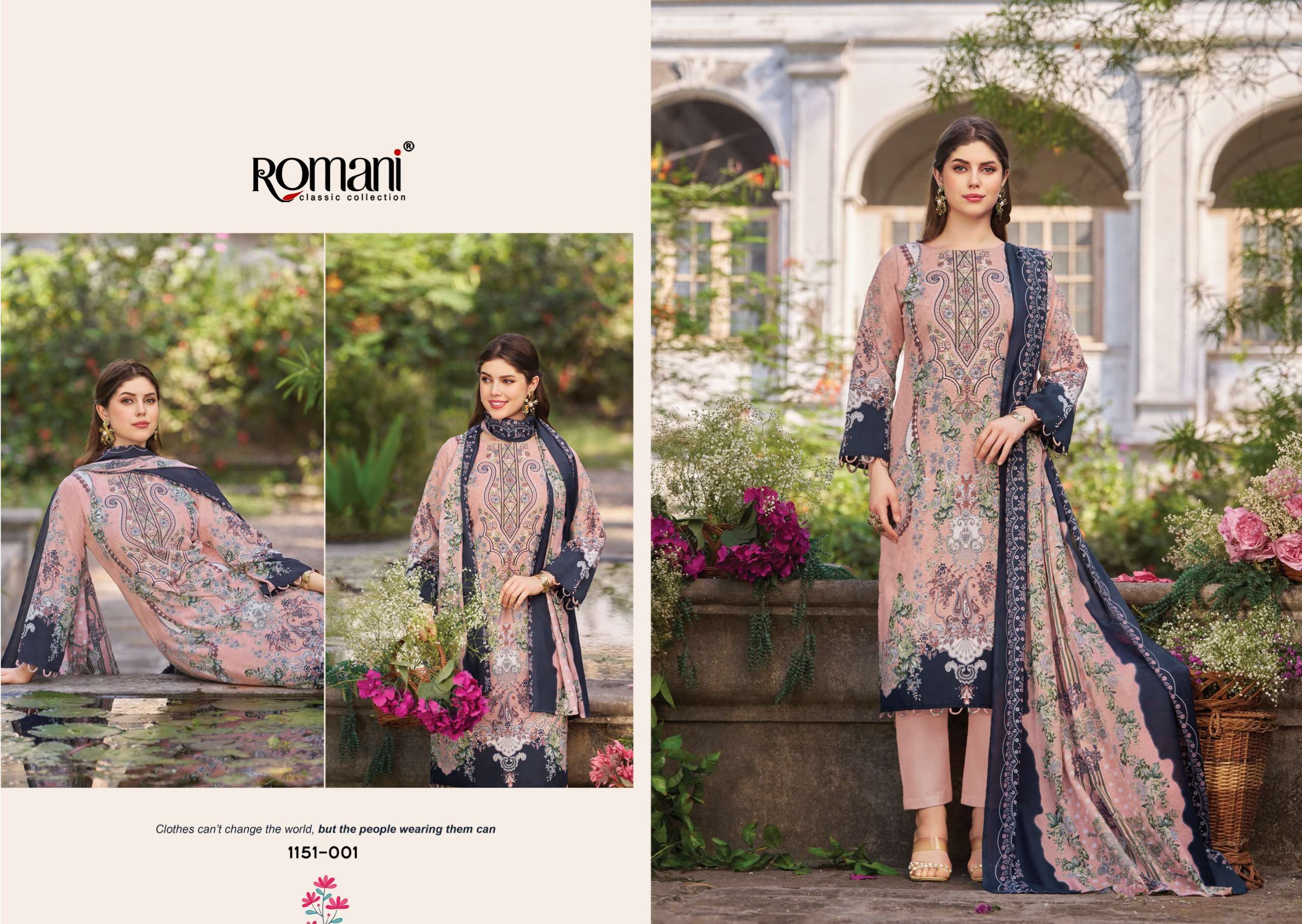 ROMANI NEEDLE WONDER VOL 13 COTTON DIGITAL PRINTS WITH FANCY WORK SUIT