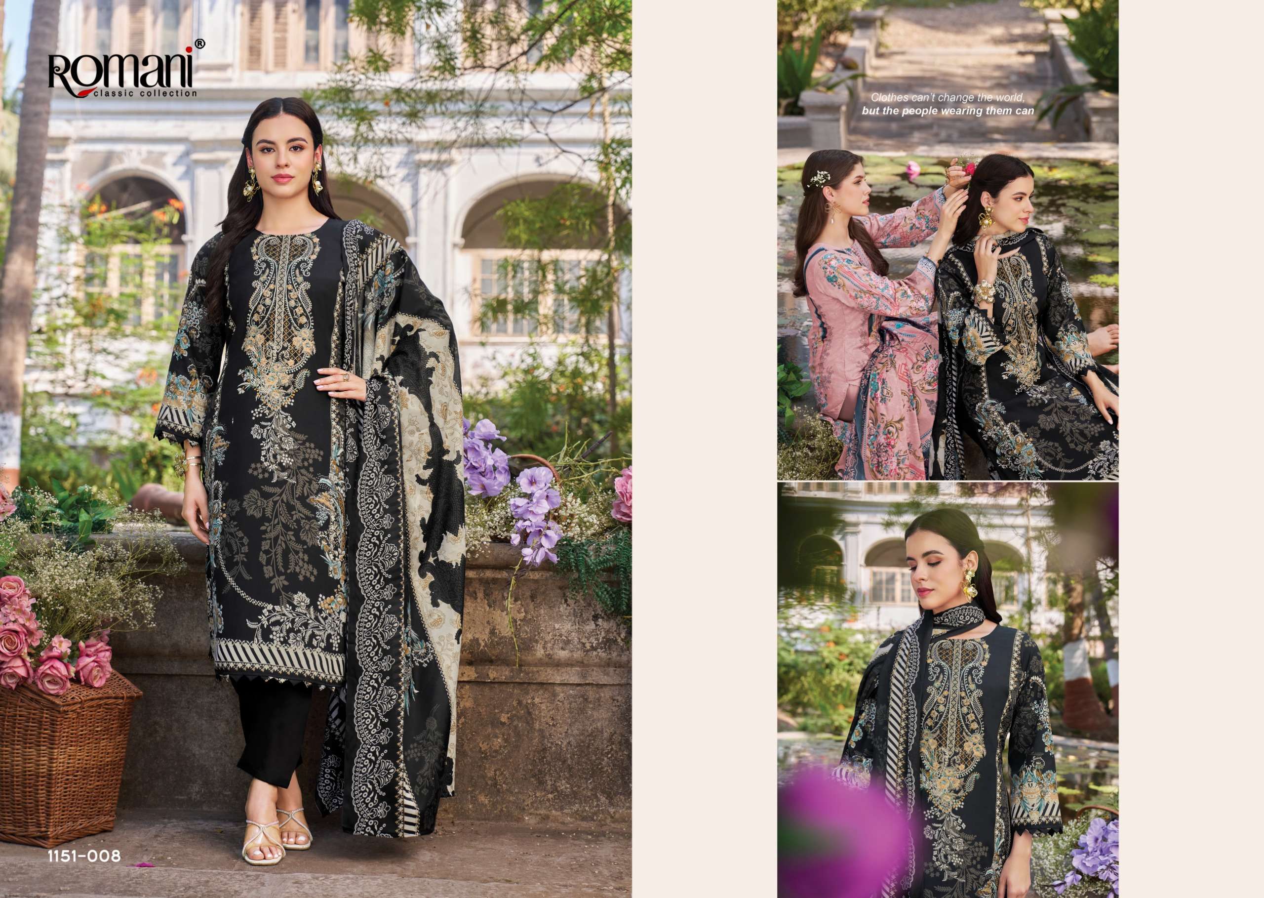 ROMANI NEEDLE WONDER VOL 13 COTTON DIGITAL PRINTS WITH FANCY WORK SUIT