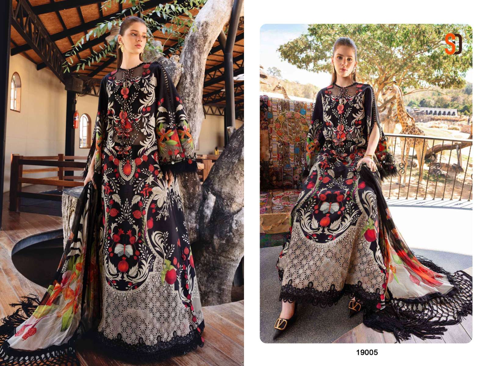 SHARADDHA DESIGNER M PRINT VOL 19 LAWN COTTON PRINT WITH PATCH EMBROIDERY WORK SALWAR KAMEEZ 