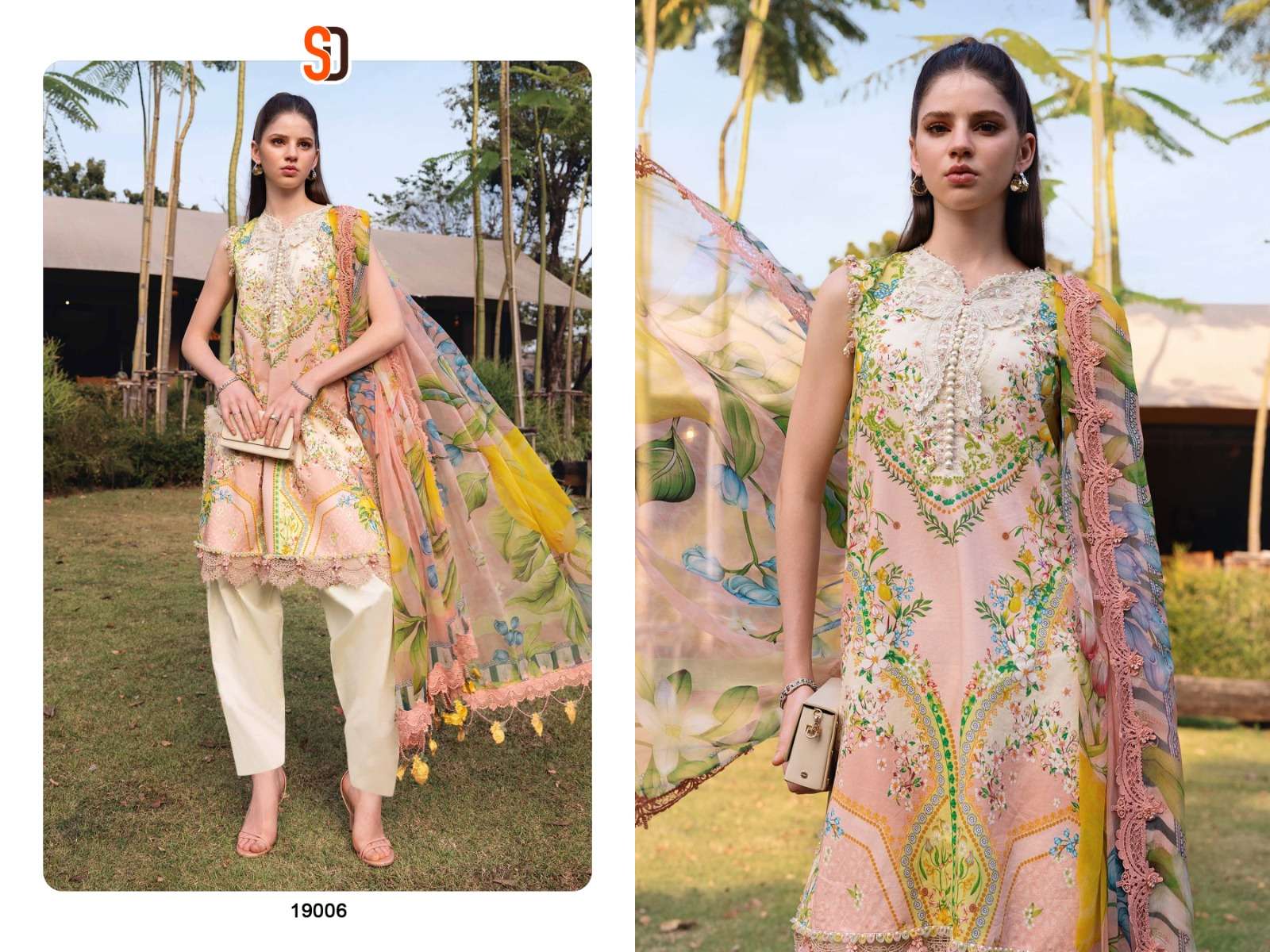 SHARADDHA DESIGNER M PRINT VOL 19 LAWN COTTON PRINT WITH PATCH EMBROIDERY WORK SALWAR KAMEEZ 