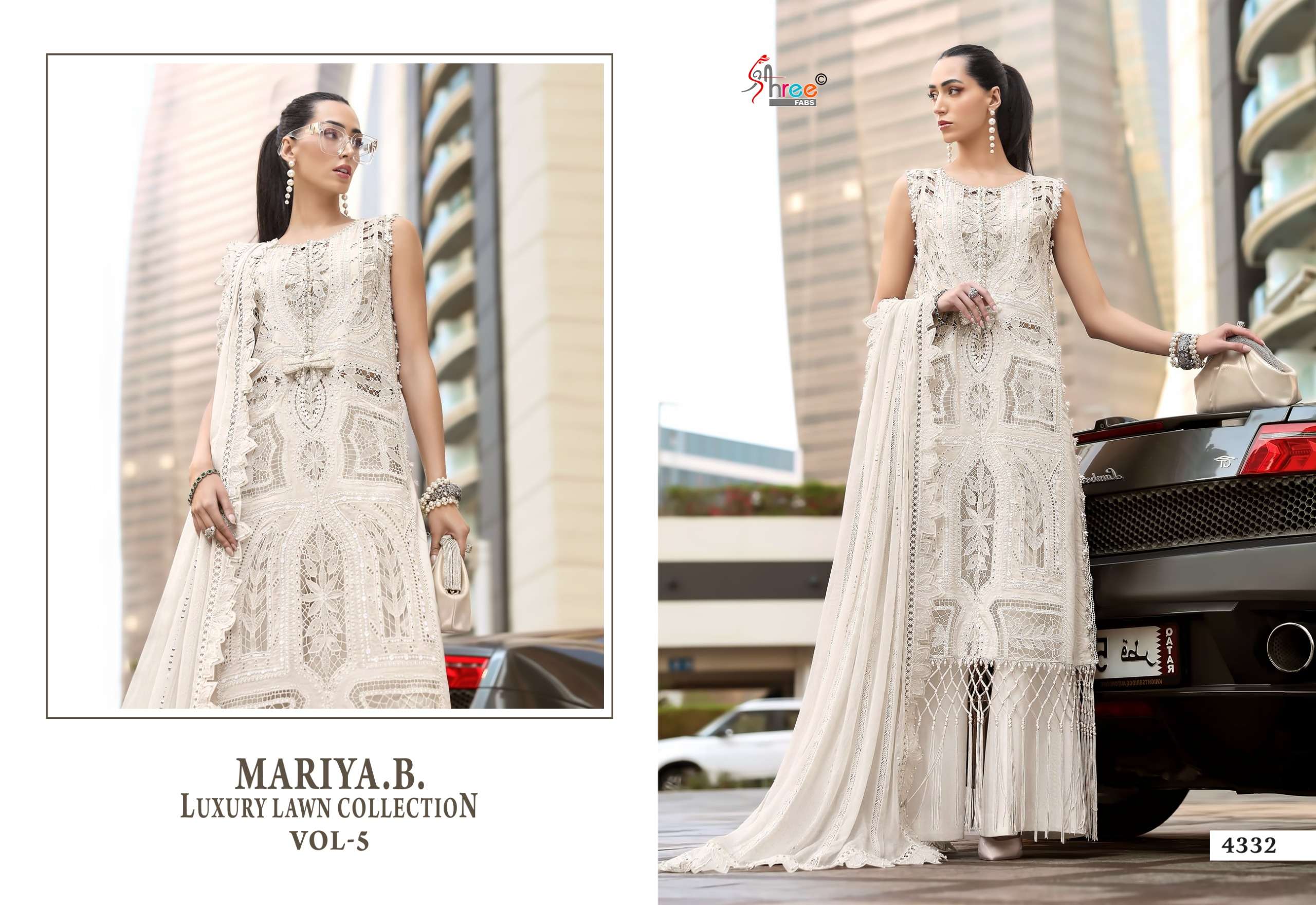 SHREE FABS MARIYA B LUXURY LAWN COLLECTION VOL 5 COTTON HEAVY DESIGNER WORK SUIT