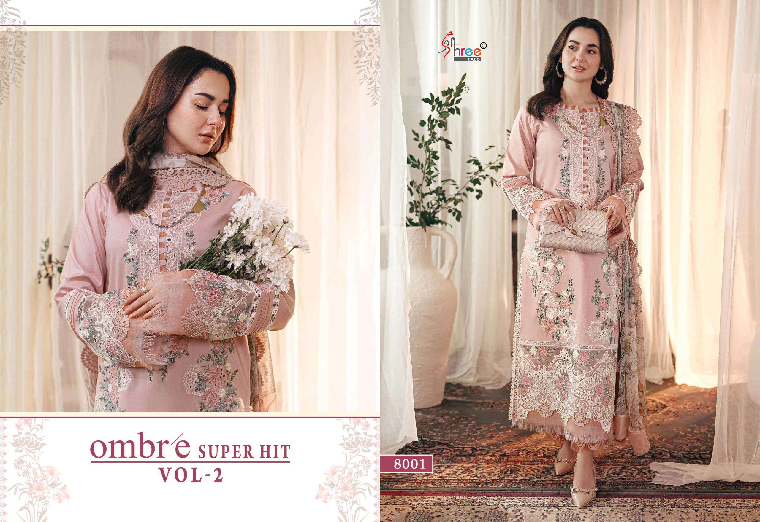 SHREE FABS OMBRE SUPER HIT VOL 2 COTTON HEAVY PATCH EMBROIDERY WORK SUIT