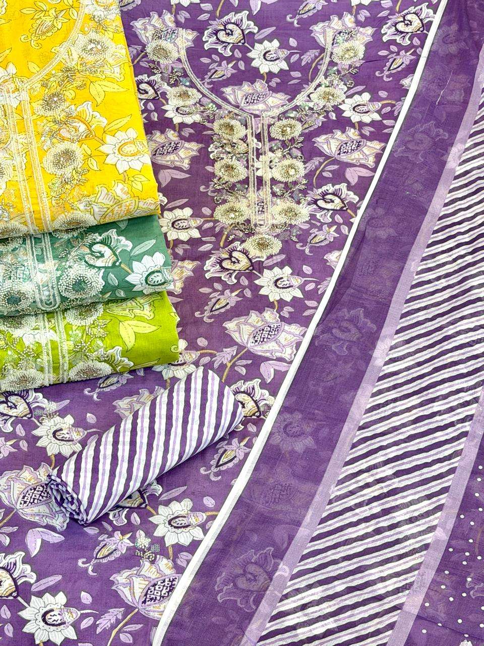 SIARA NON CATALOG VOL 25 COTTON BATIK PRINT WITH FANCY WORK SUIT