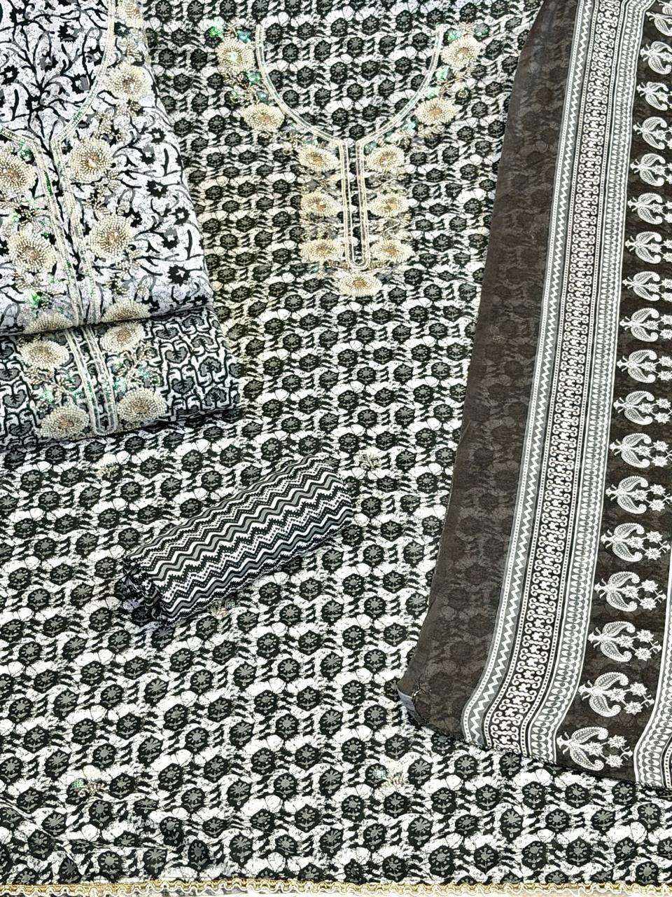 SIARA NON CATALOG VOL 25 COTTON BATIK PRINT WITH FANCY WORK SUIT