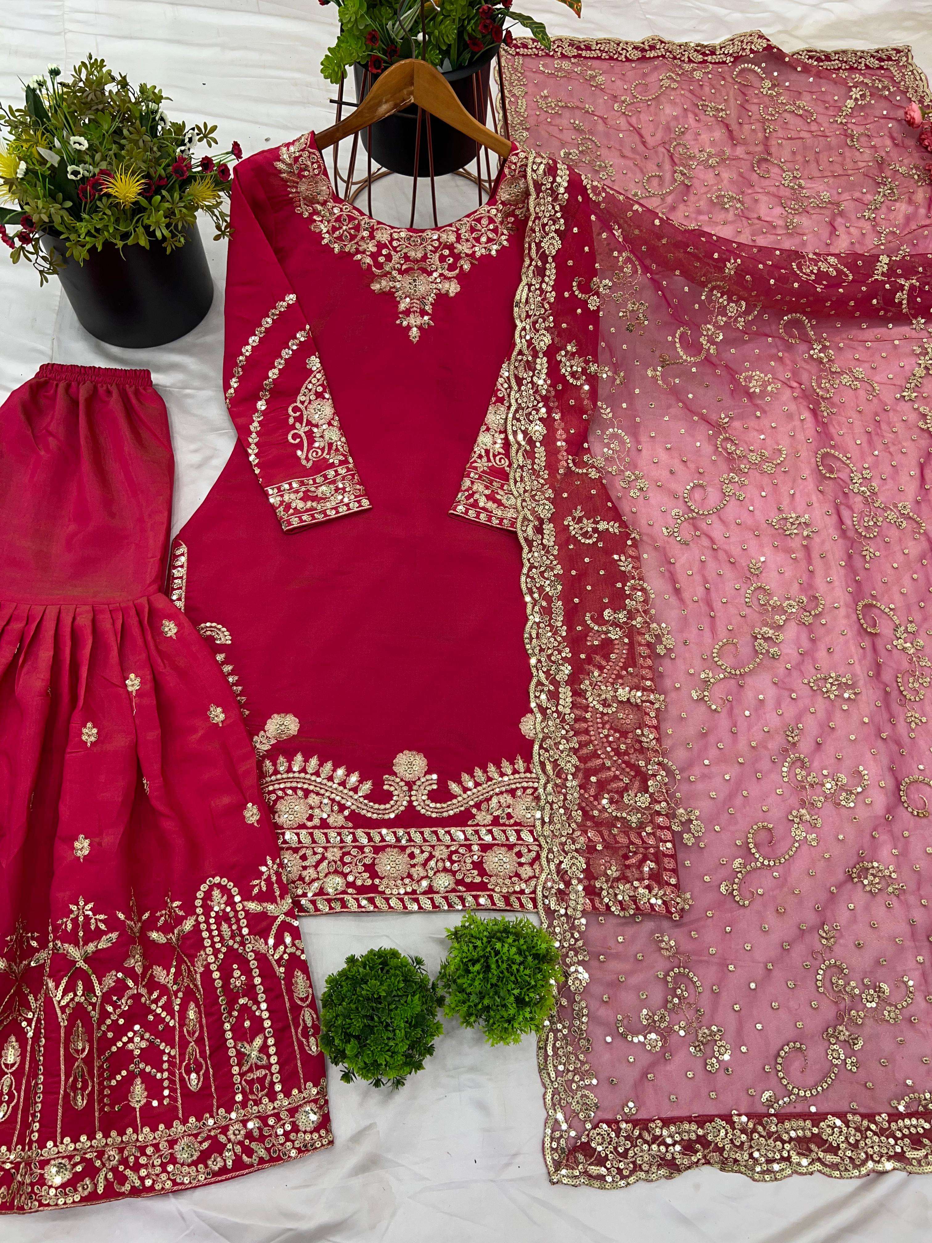 SR 1670 GEORGETTE HEAVY DESIGNER FESTIVE WEAR LADIES SUIT 