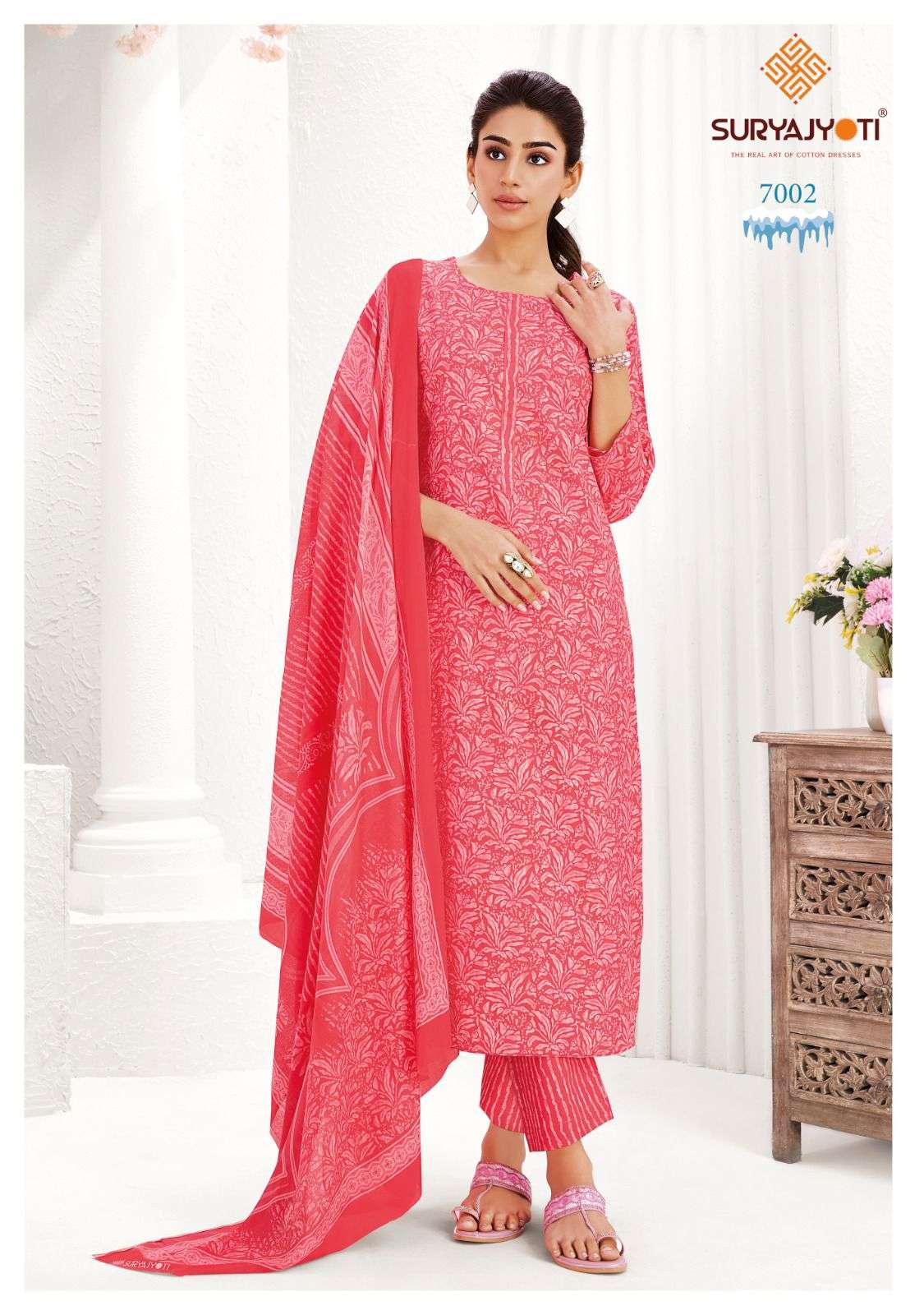  SURYAJYOTI ICE LOOK VOL 7 COTTON PRINTED LADIES READY MADE SUIT