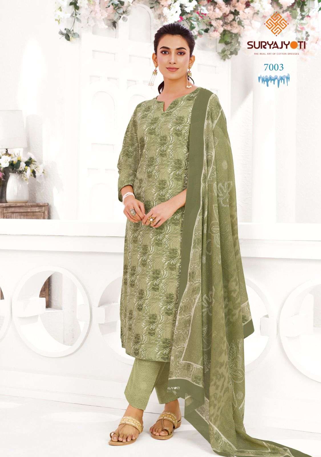  SURYAJYOTI ICE LOOK VOL 7 COTTON PRINTED LADIES READY MADE SUIT