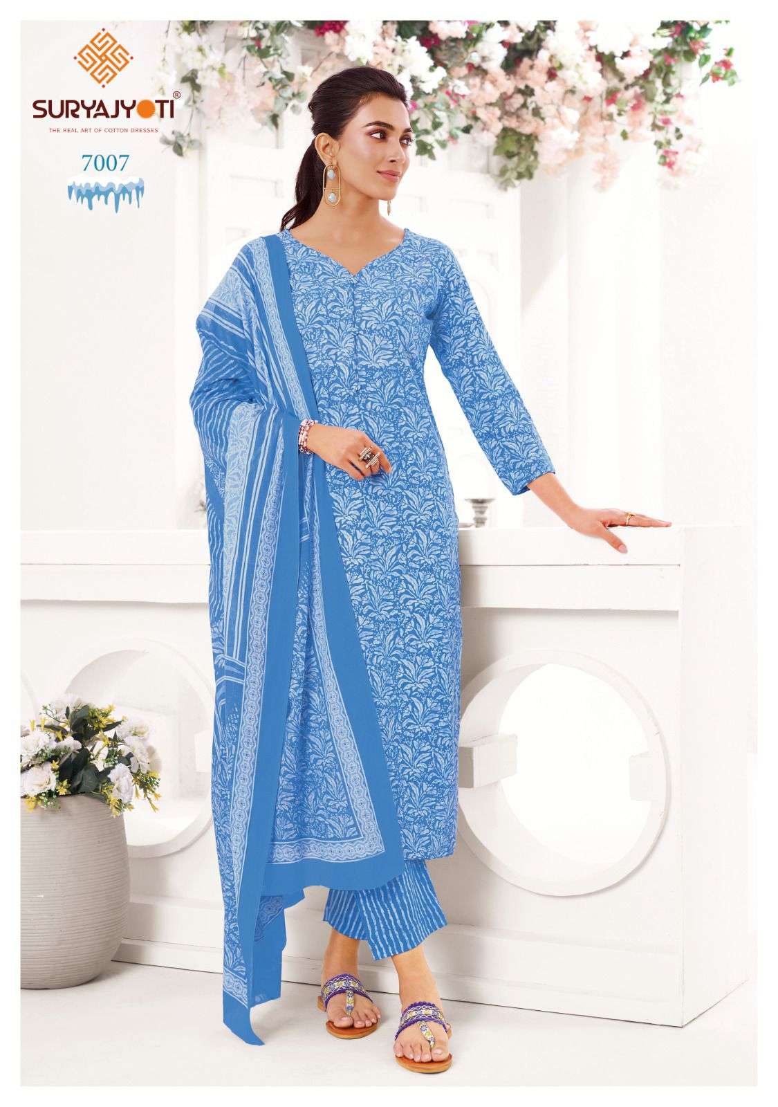  SURYAJYOTI ICE LOOK VOL 7 COTTON PRINTED LADIES READY MADE SUIT