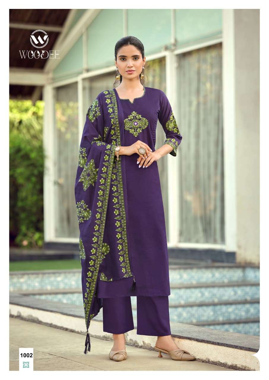 WOODEE HASEEN COTTON FANCY WORKS LADIES 3PCS SET COLLECTION 