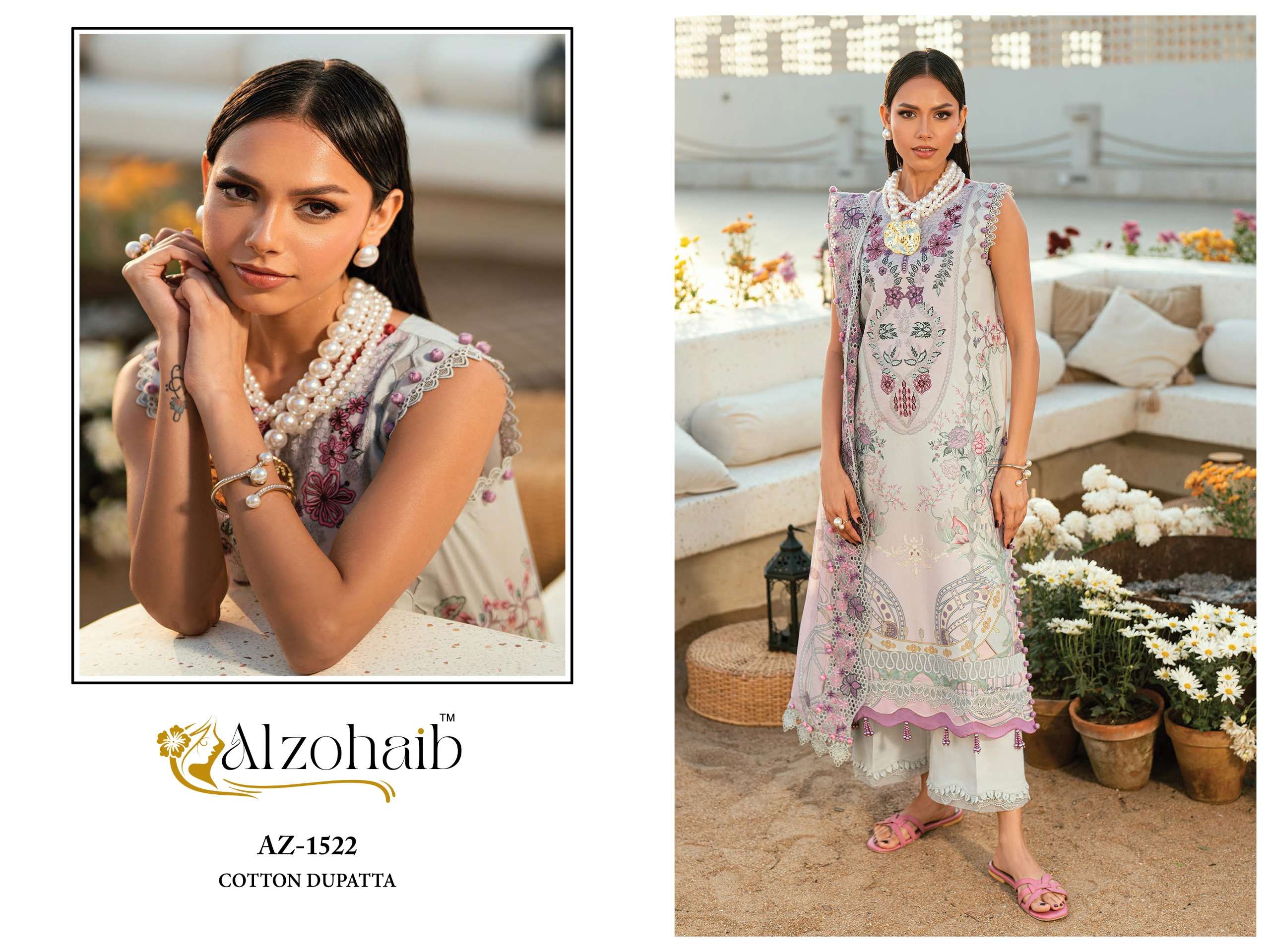 AL ZOHAIB AQILA VOL 1 COTTON FANCY PATCH EMBROIDERY WORK SALWAR KAMEEZ 