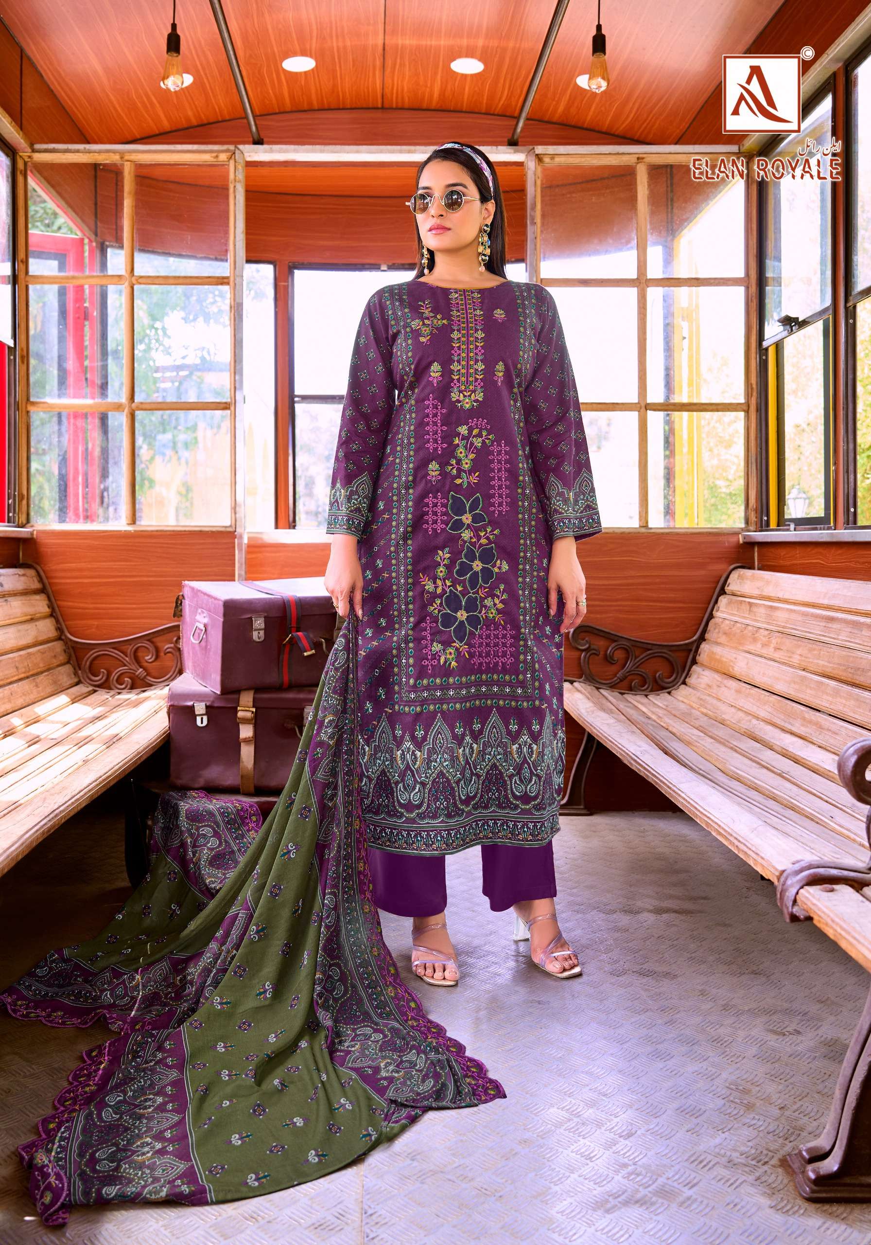 ALOK SUITS ELAN ROYALE COTTON PRINT WITH FANCY EMBROIDERY WORK SUIT