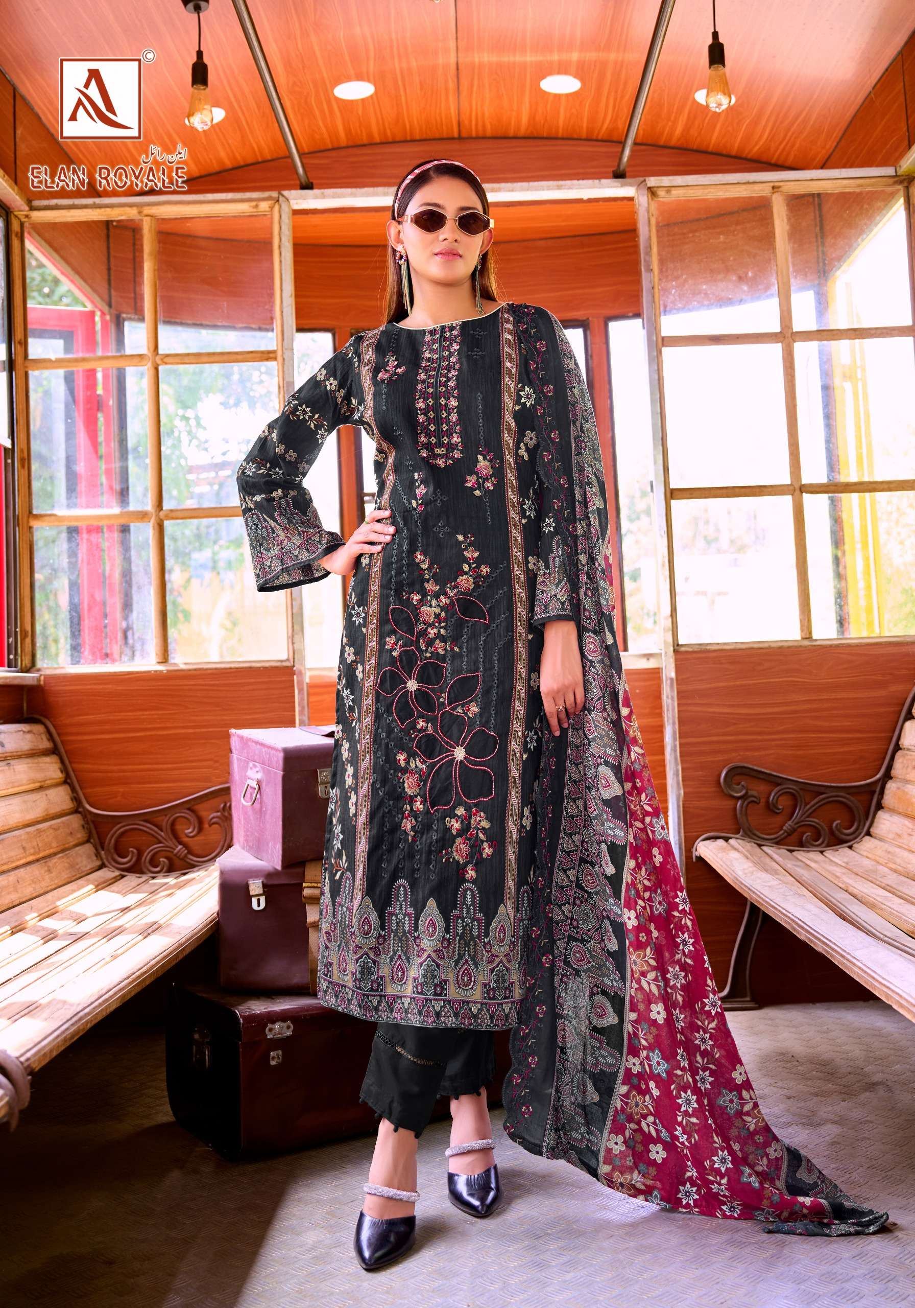 ALOK SUITS ELAN ROYALE COTTON PRINT WITH FANCY EMBROIDERY WORK SUIT