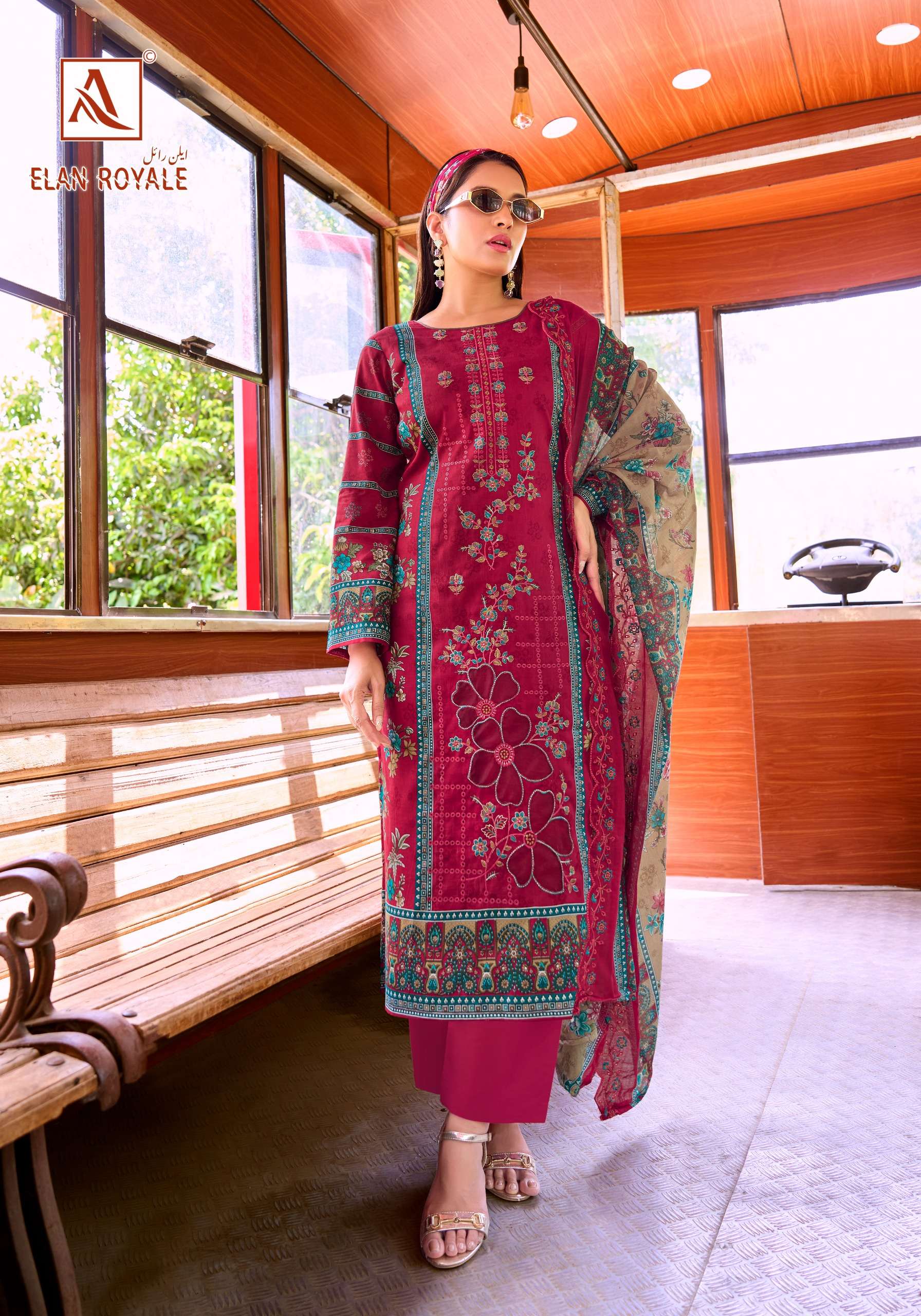 ALOK SUITS ELAN ROYALE COTTON PRINT WITH FANCY EMBROIDERY WORK SUIT