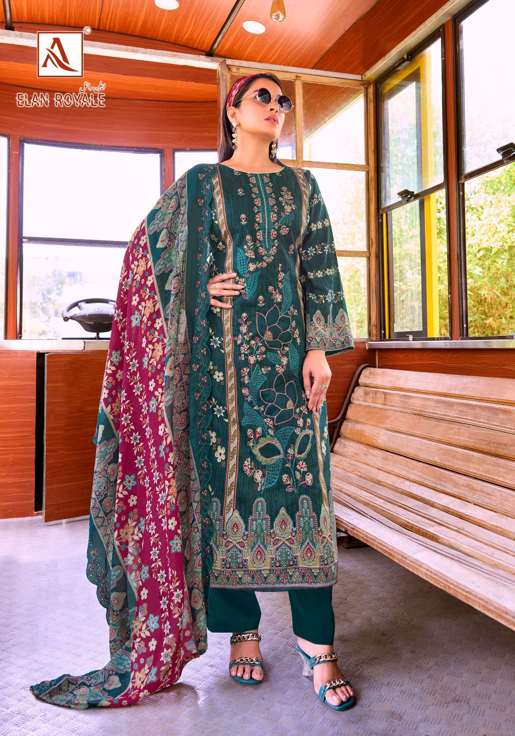 ALOK SUITS ELAN ROYALE COTTON PRINT WITH FANCY EMBROIDERY WORK SUIT