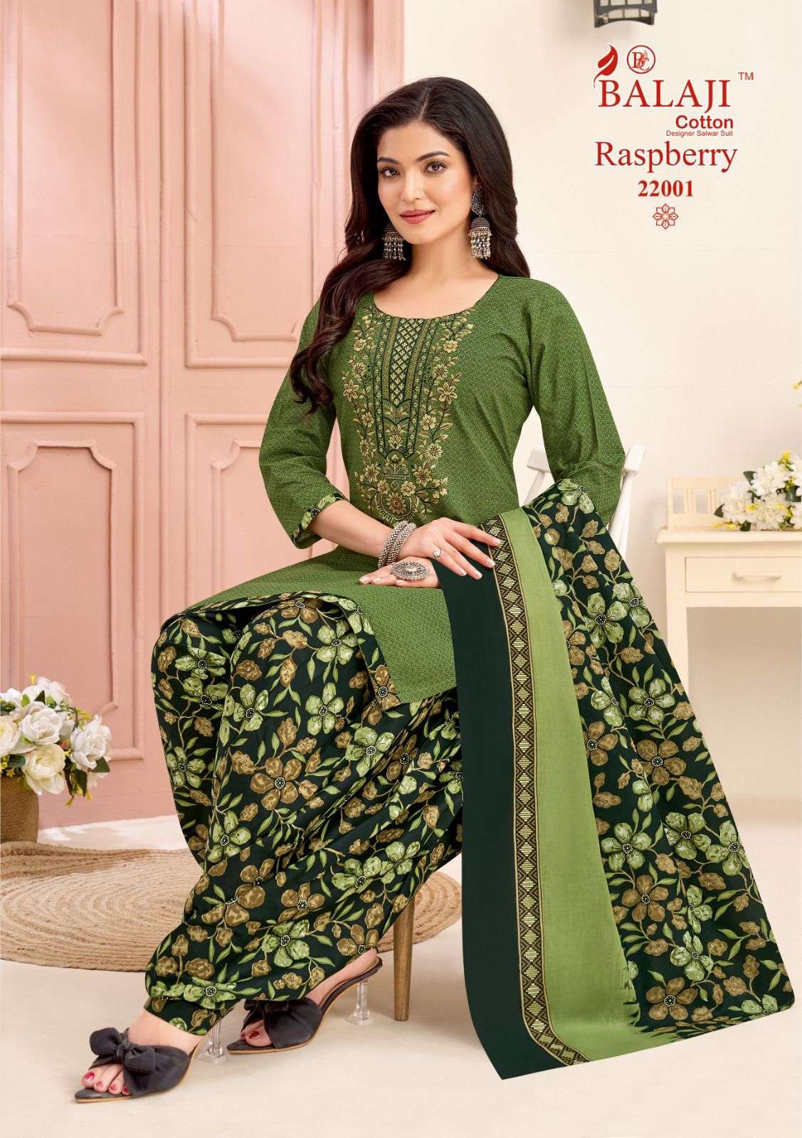 BALAJI COTTON RASPBERRY VOL 22 COTTON PATIYALA SUIT