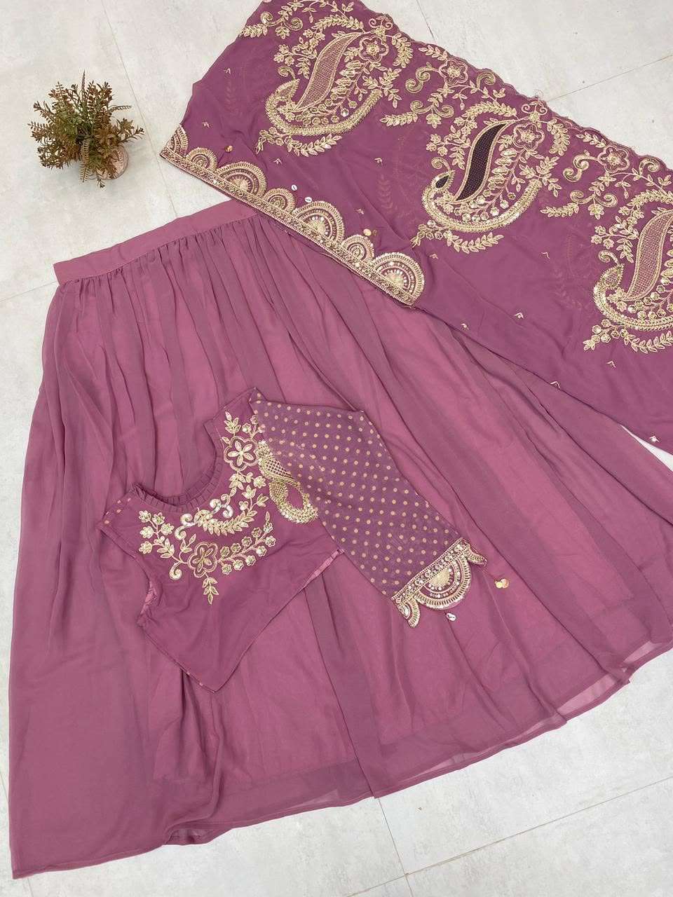 BE 400 GEORGETTE DESIGNER WEAR EMBROIDERED LEHENGA BLOUSE AND SHRUGE COLLECTION 