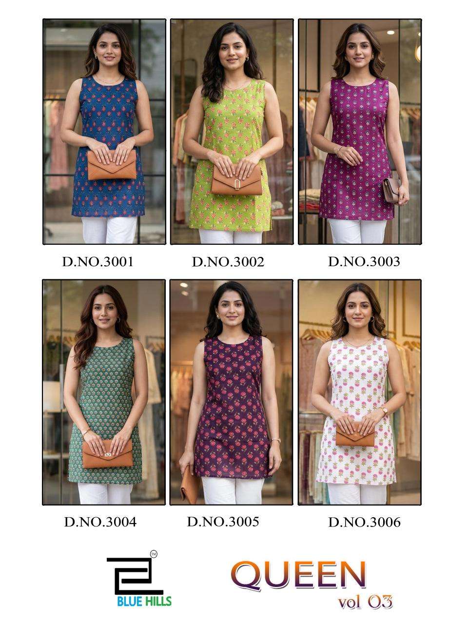 BLUE HILLS QUEEN VOL 3 COTTON PRINT FANCY SUMMER WEAR LADIES TOP 