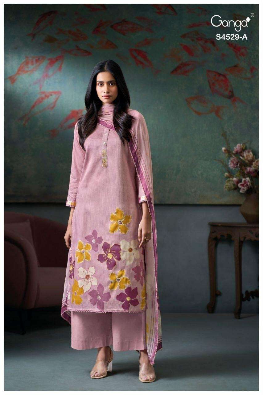 GANGA INDRATHA 5008 COTTON PRINTED WITH DESIGNER WORK SUIT