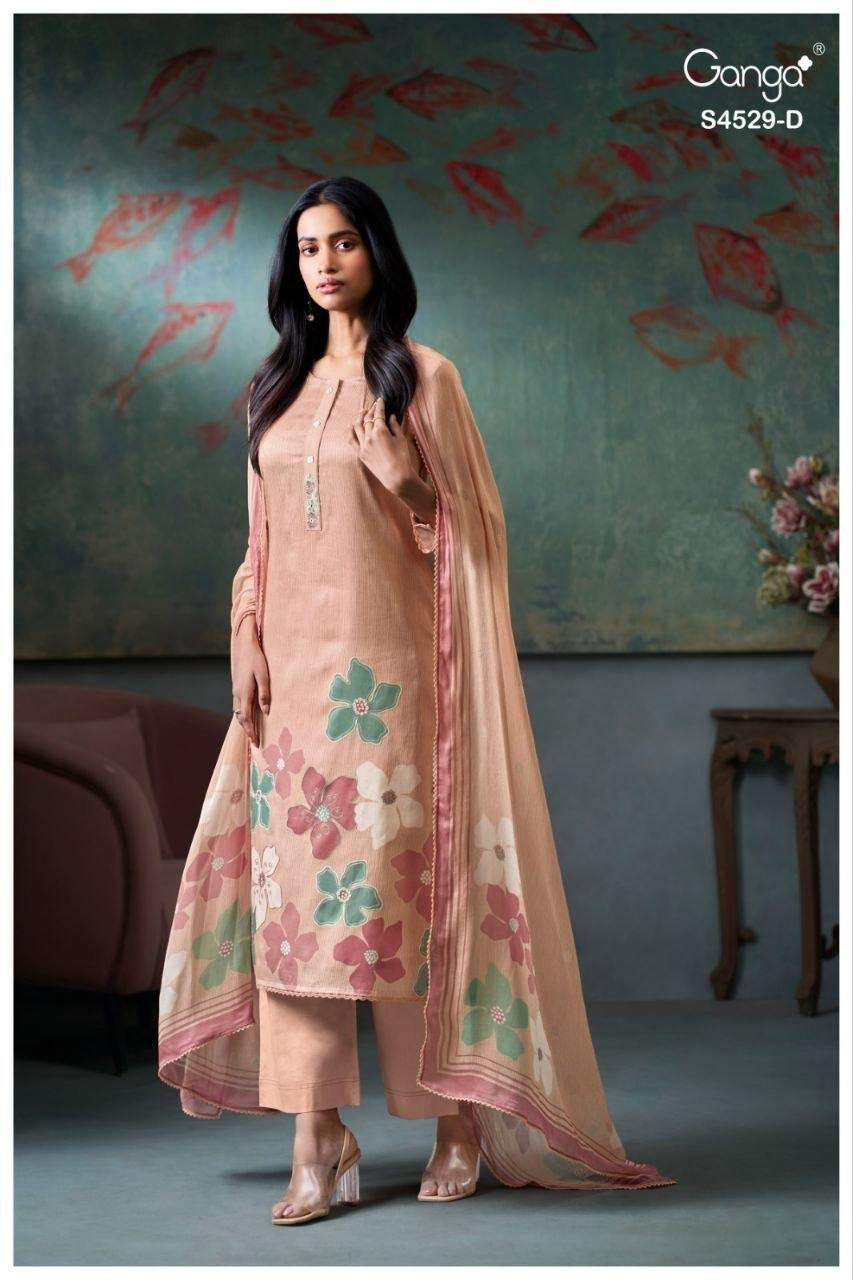 GANGA INDRATHA 5008 COTTON PRINTED WITH DESIGNER WORK SUIT