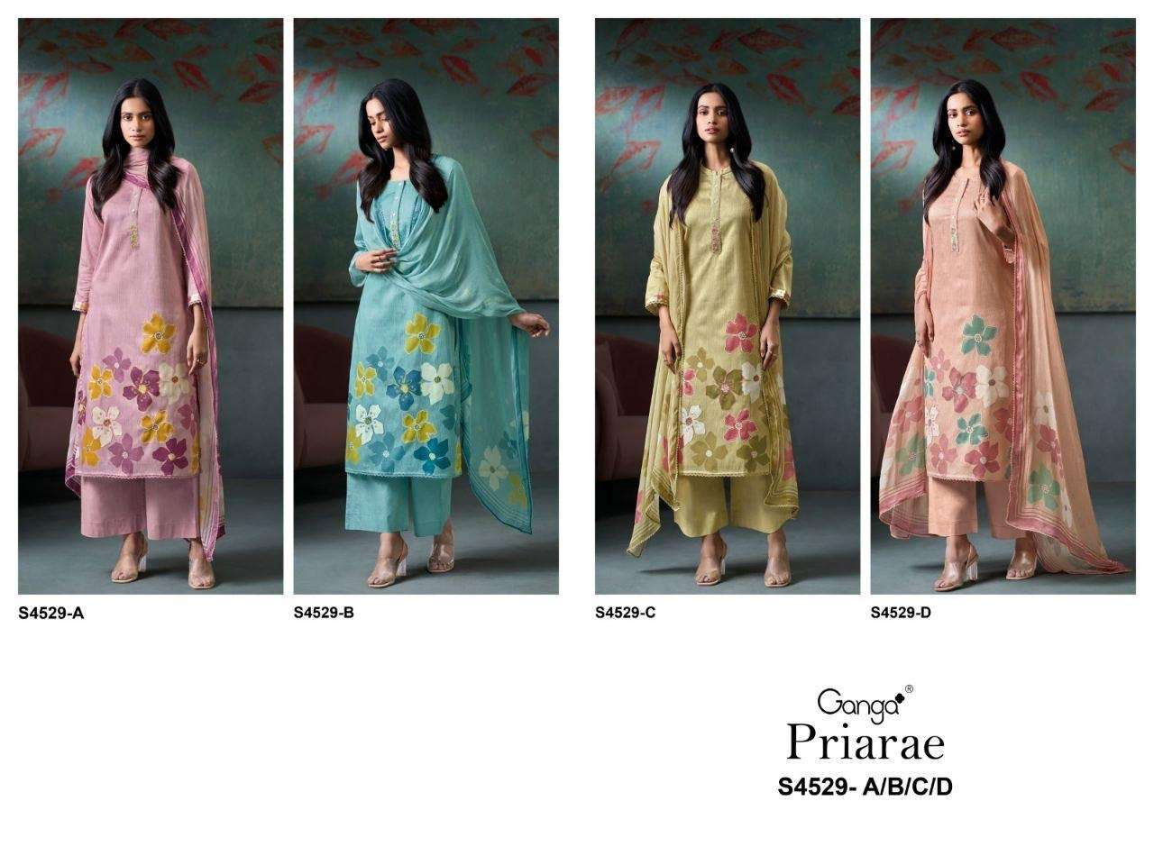 GANGA INDRATHA 5008 COTTON PRINTED WITH DESIGNER WORK SUIT