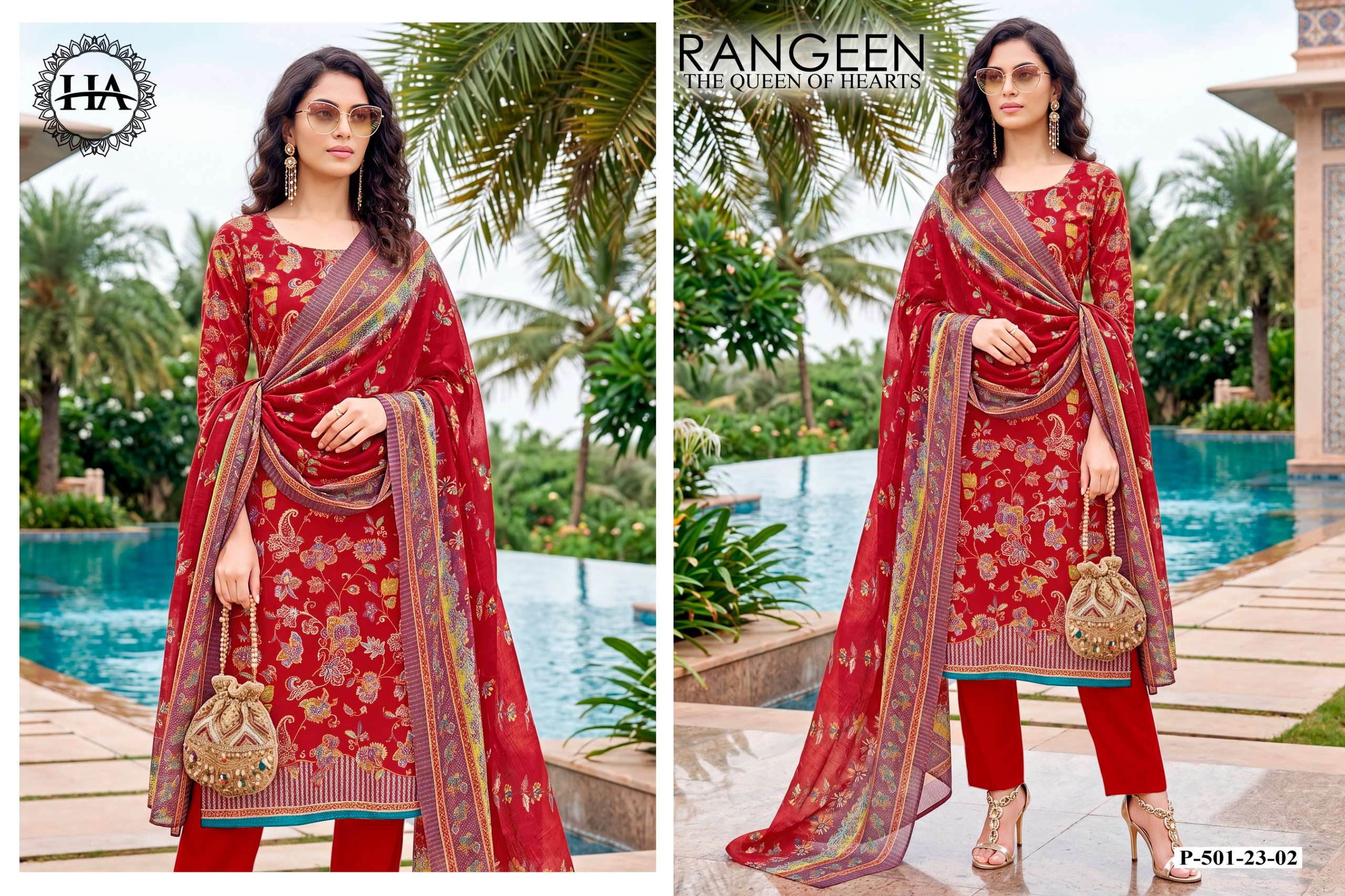 HARSHIT FASHION HUB RANGEEN JAM COTTON PRINTED SALWAR SUIT