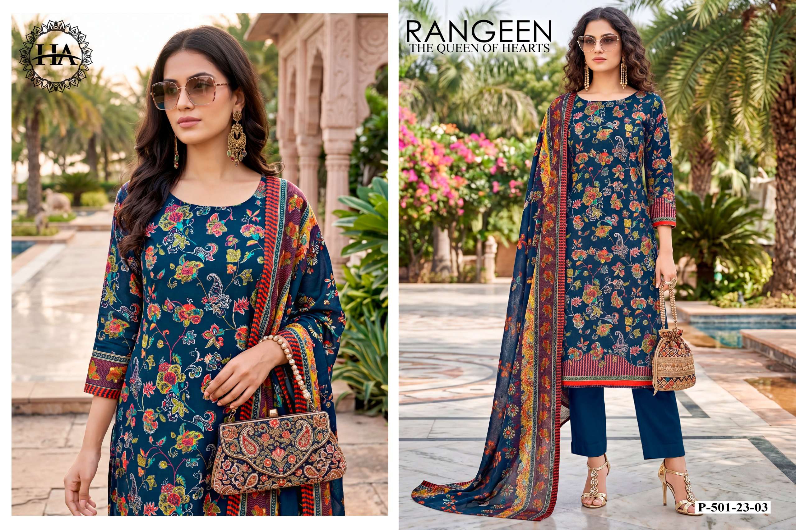HARSHIT FASHION HUB RANGEEN JAM COTTON PRINTED SALWAR SUIT