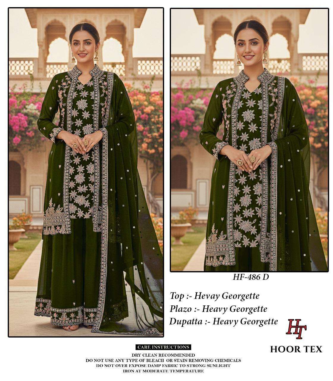 HF 486 GEORGETTE BEAUTIFUL EMBROIDERY DESIGNER READY MADE SUIT