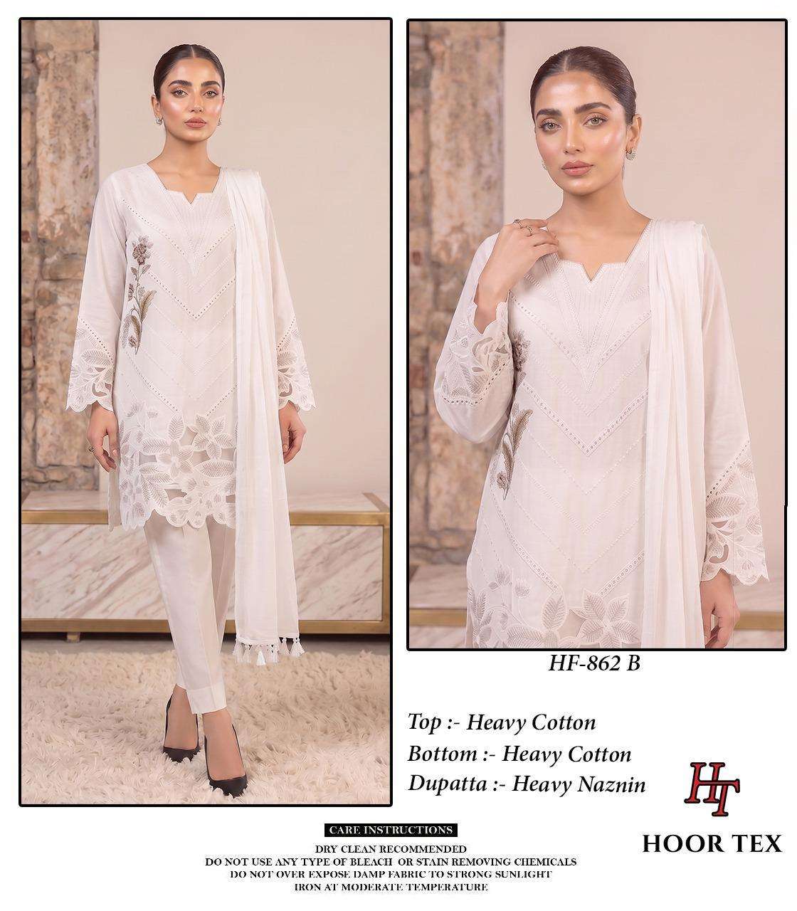 HOOR TEX HF 862 COTTON FANCY EMBROIDERY DESIGNER WORK READY MADE PAKISTANI SUIT