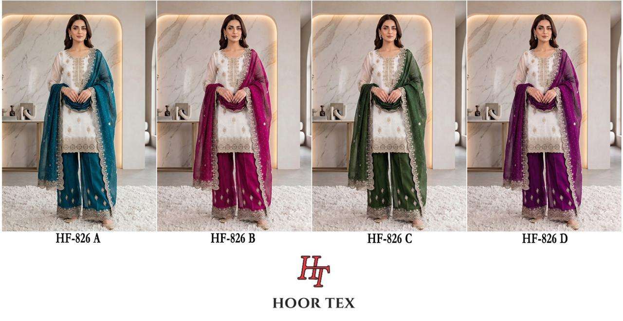 HOOR TEX HF 869 SILK BEAUTIFUL DESIGNER WORK READY MADE PAKISTANI SUIT