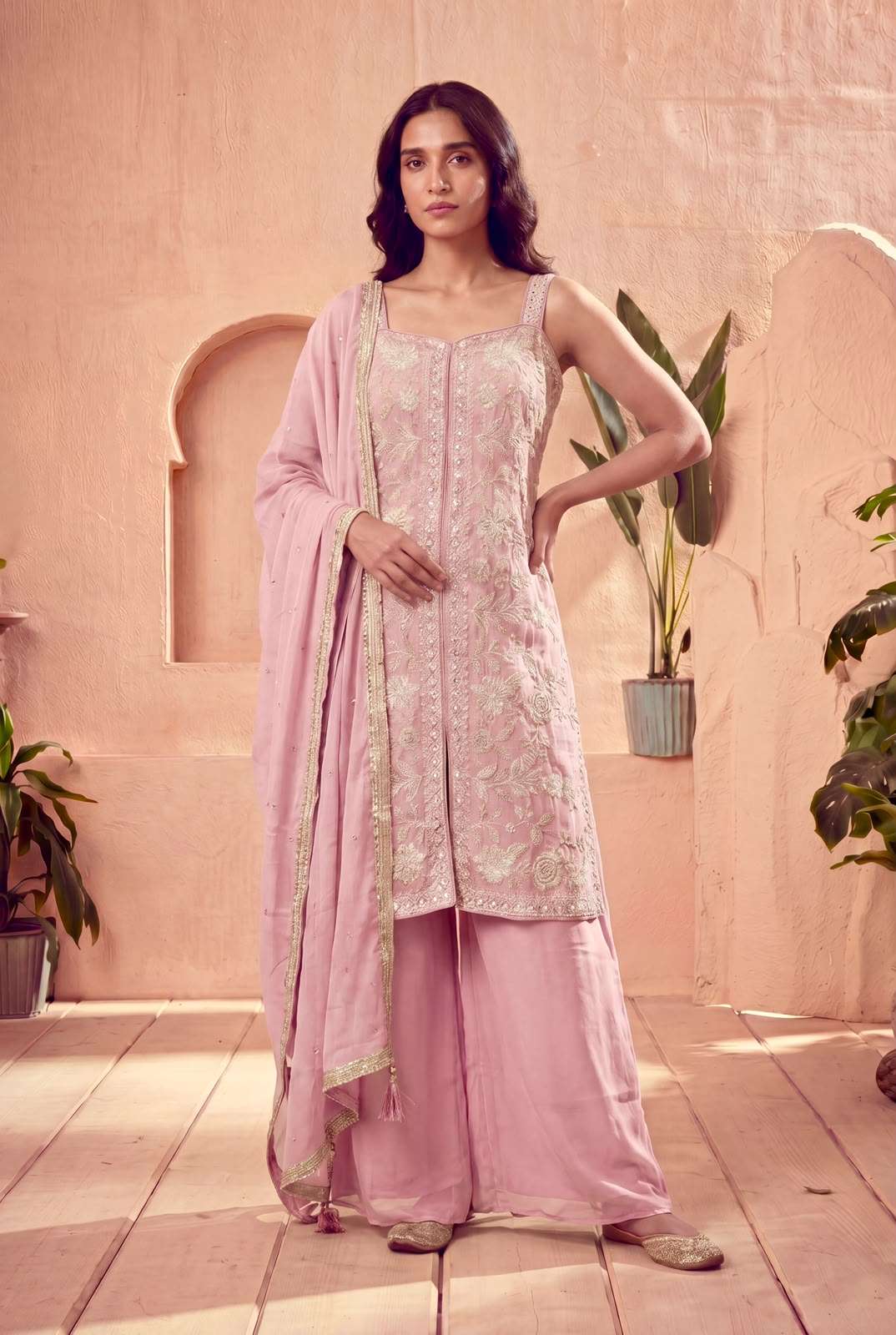 INLI PARTY COLLECTION SILK HEAVY EMBROIDERD DESIGNER FESTIVE WEAR SUIT