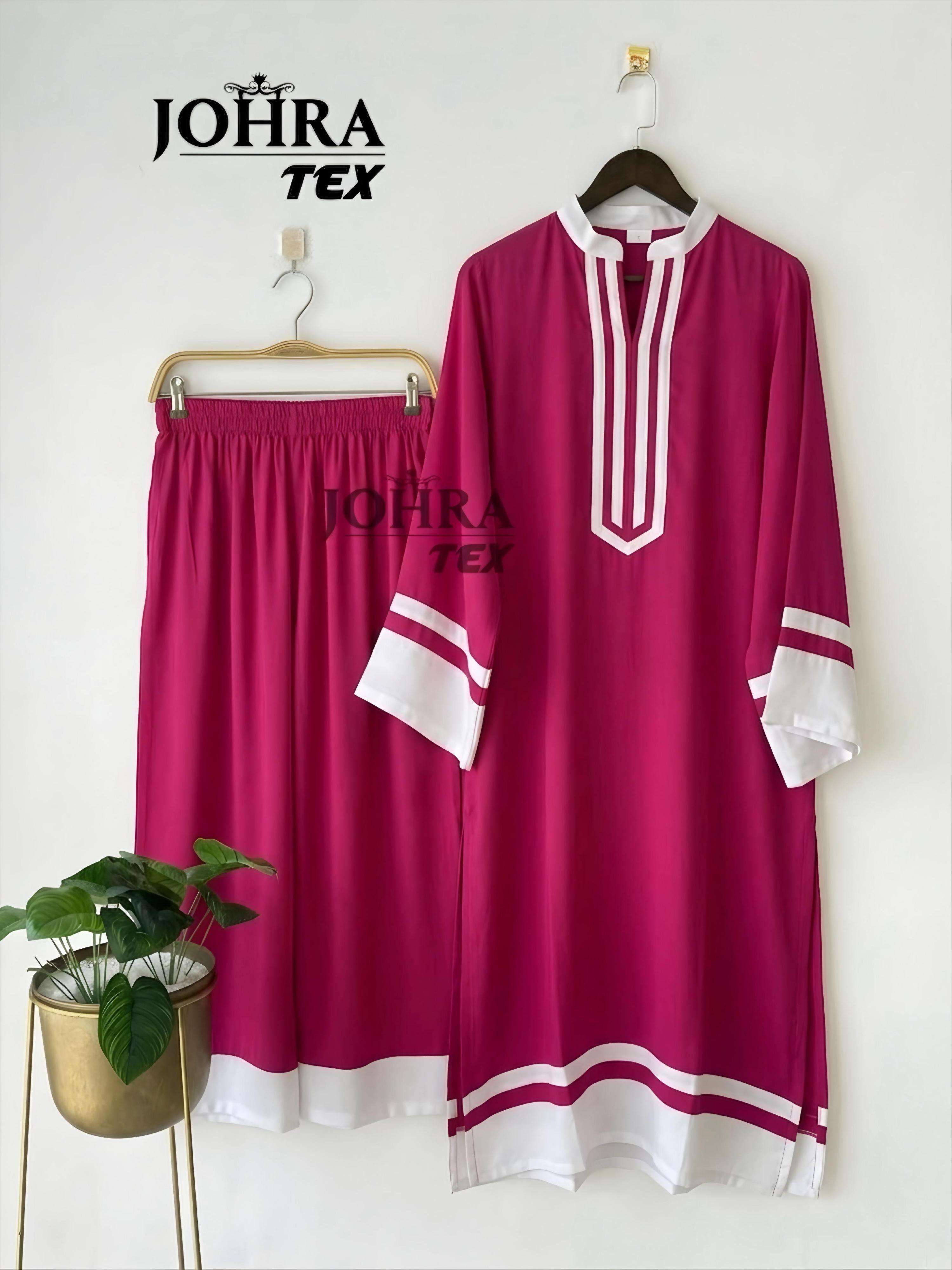 JOHRA TEX JT 200 DEF VISCOSE FANCY WORKS PAKISTANI STYLE KURTI WITH BOTTOM PAIR 