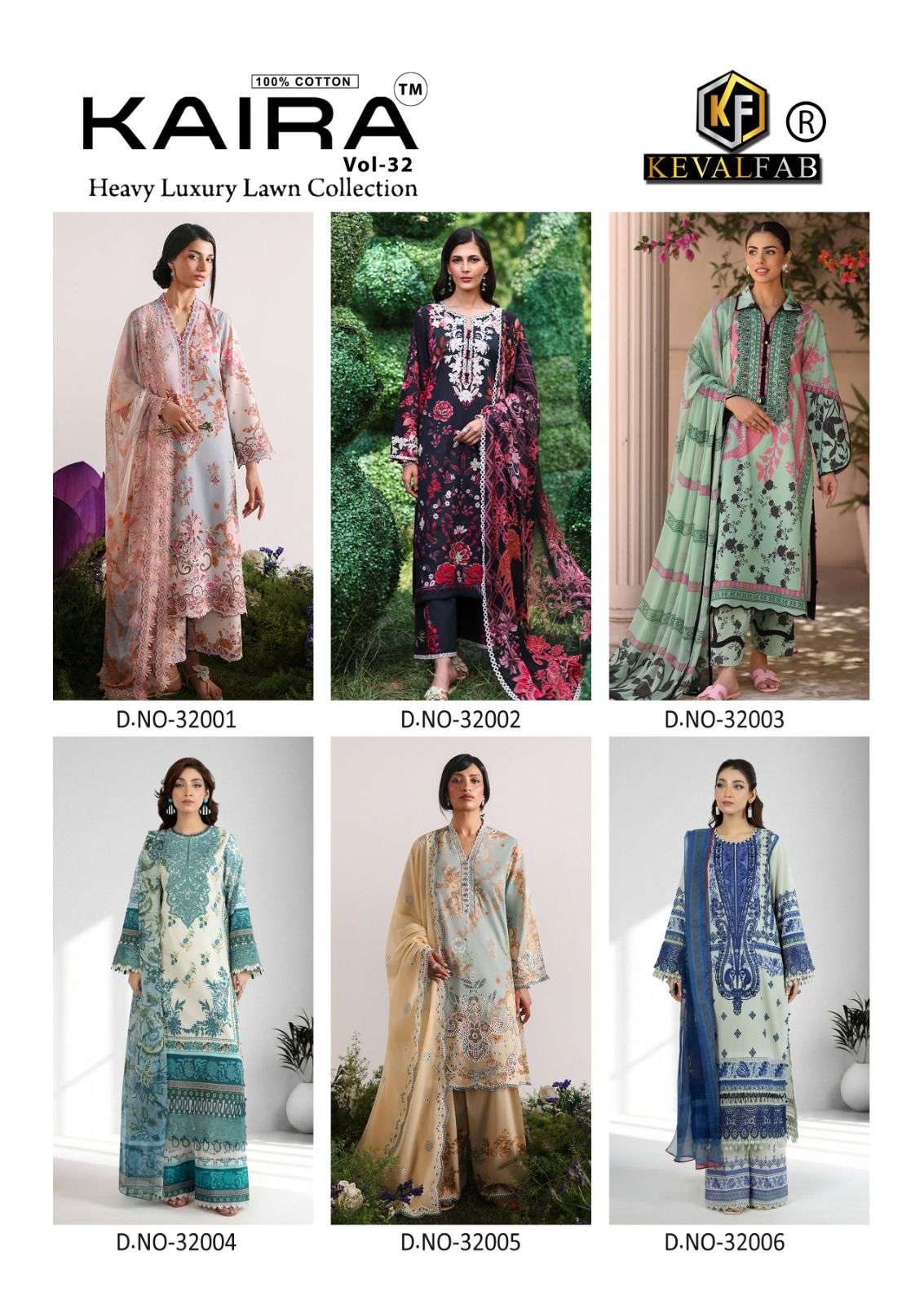 KEVAL FAB KAIRA VOL 32 LAWN COTTON DIGITAL PRINT SALWAR SUITS