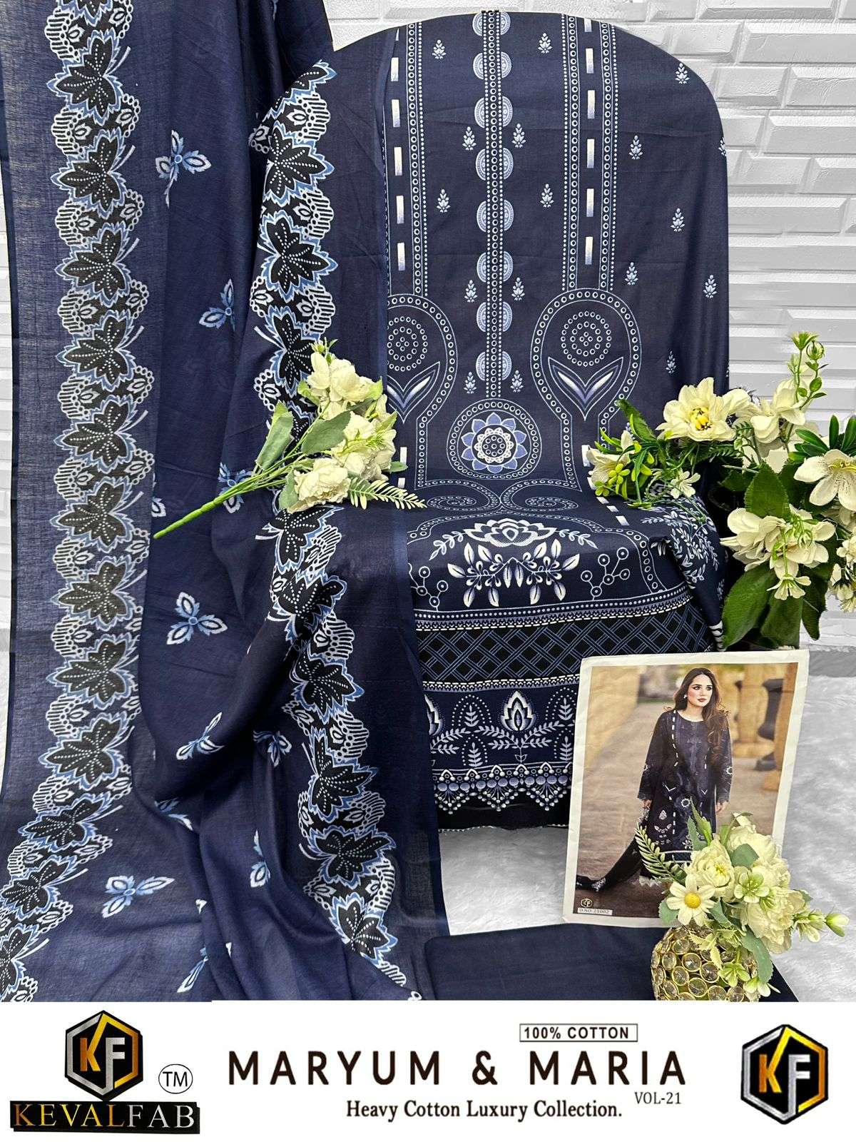 KEVAL FAB MARYUM & MARIA VOL 21 COTTON DIGITAL PRINTS SALWAR SUIT