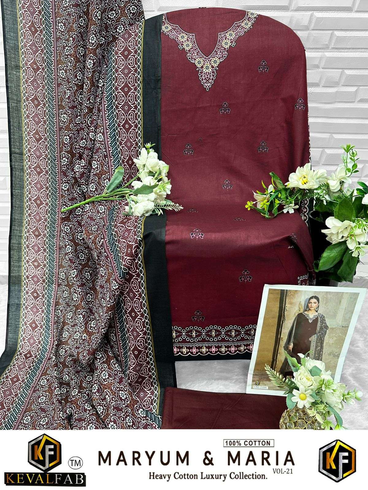 KEVAL FAB MARYUM & MARIA VOL 21 COTTON DIGITAL PRINTS SALWAR SUIT