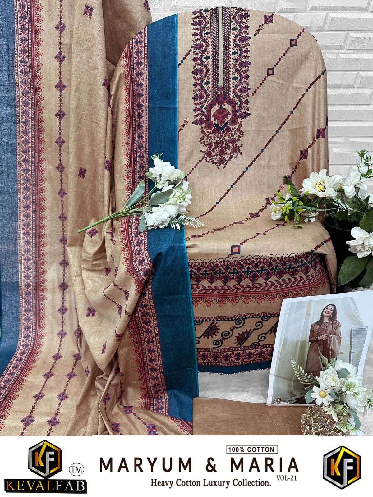 KEVAL FAB MARYUM & MARIA VOL 21 COTTON DIGITAL PRINTS SALWAR SUIT