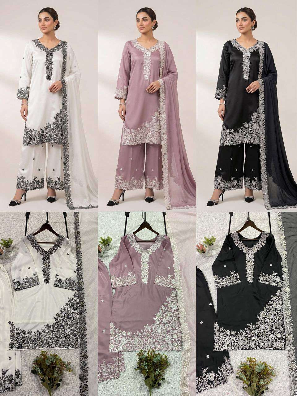 LG 2097 CREPE SEQUENCE EMBROIDERY DESIGNER WORK PAKISTANI STYLE LADIES SUIT