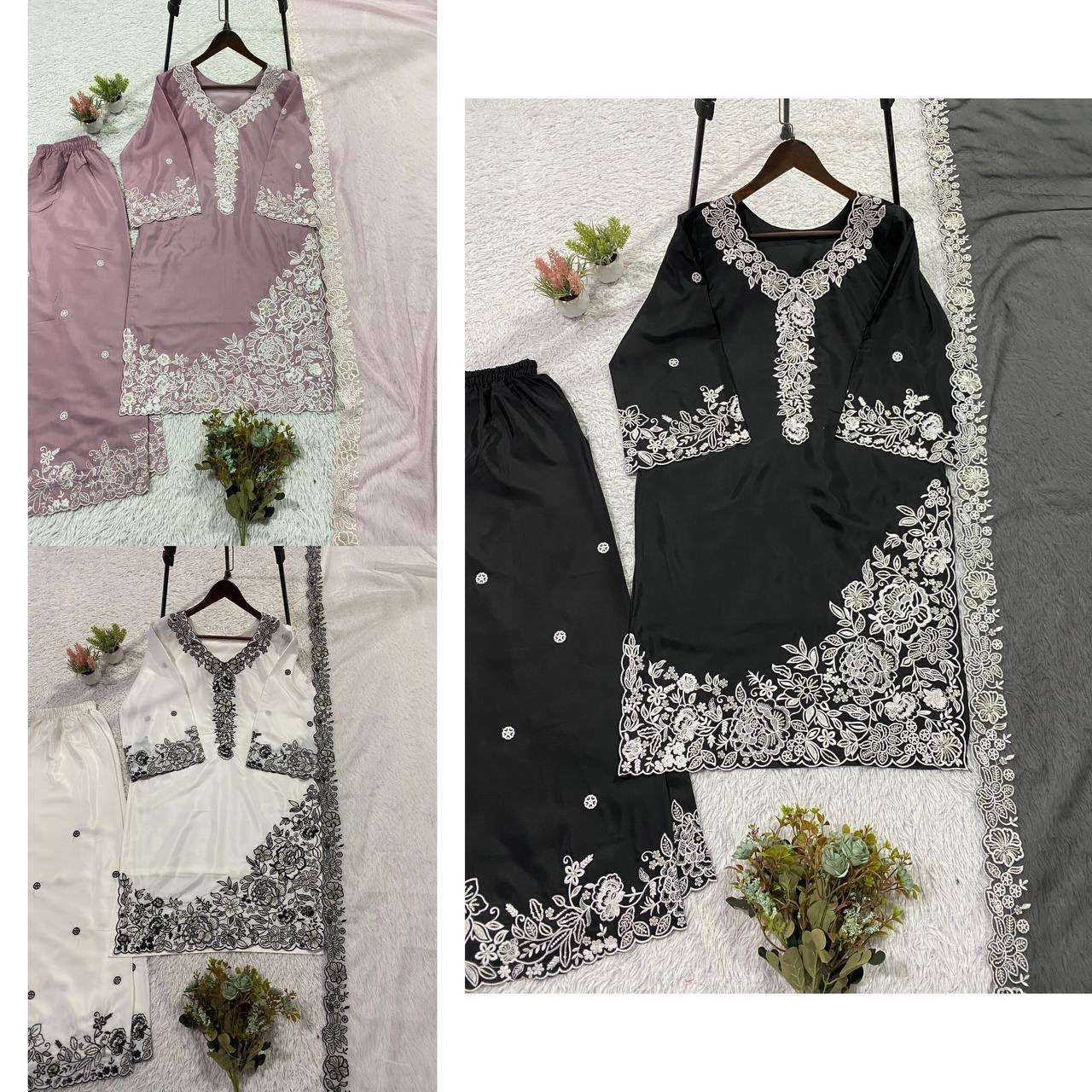 LG 2097 CREPE SEQUENCE EMBROIDERY DESIGNER WORK PAKISTANI STYLE LADIES SUIT