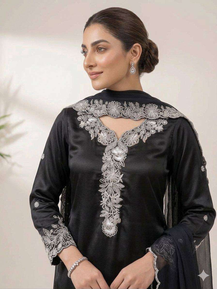LG 2097 CREPE SEQUENCE EMBROIDERY DESIGNER WORK PAKISTANI STYLE LADIES SUIT