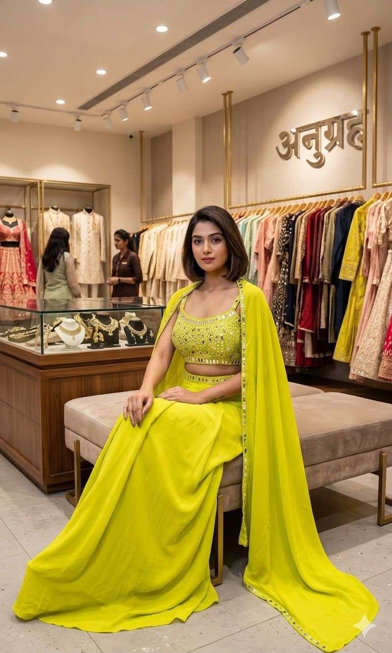 LG 2110 CREPE FABRIC BEAUTIFUL DESIGNER LOOK PARTY WEAR INDO WESTERN STYLE DRESS 