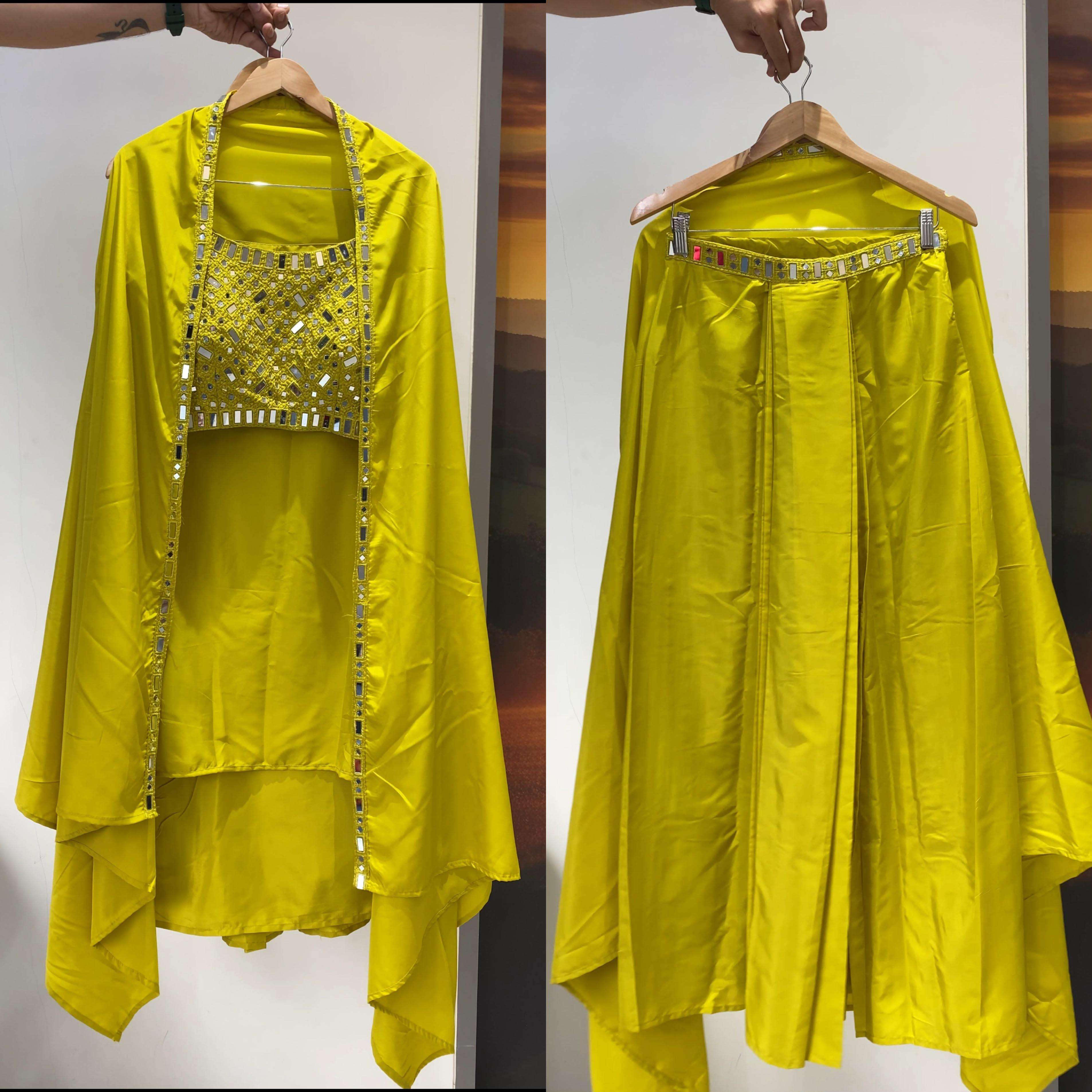 LG 2110 CREPE FABRIC BEAUTIFUL DESIGNER LOOK PARTY WEAR INDO WESTERN STYLE DRESS 