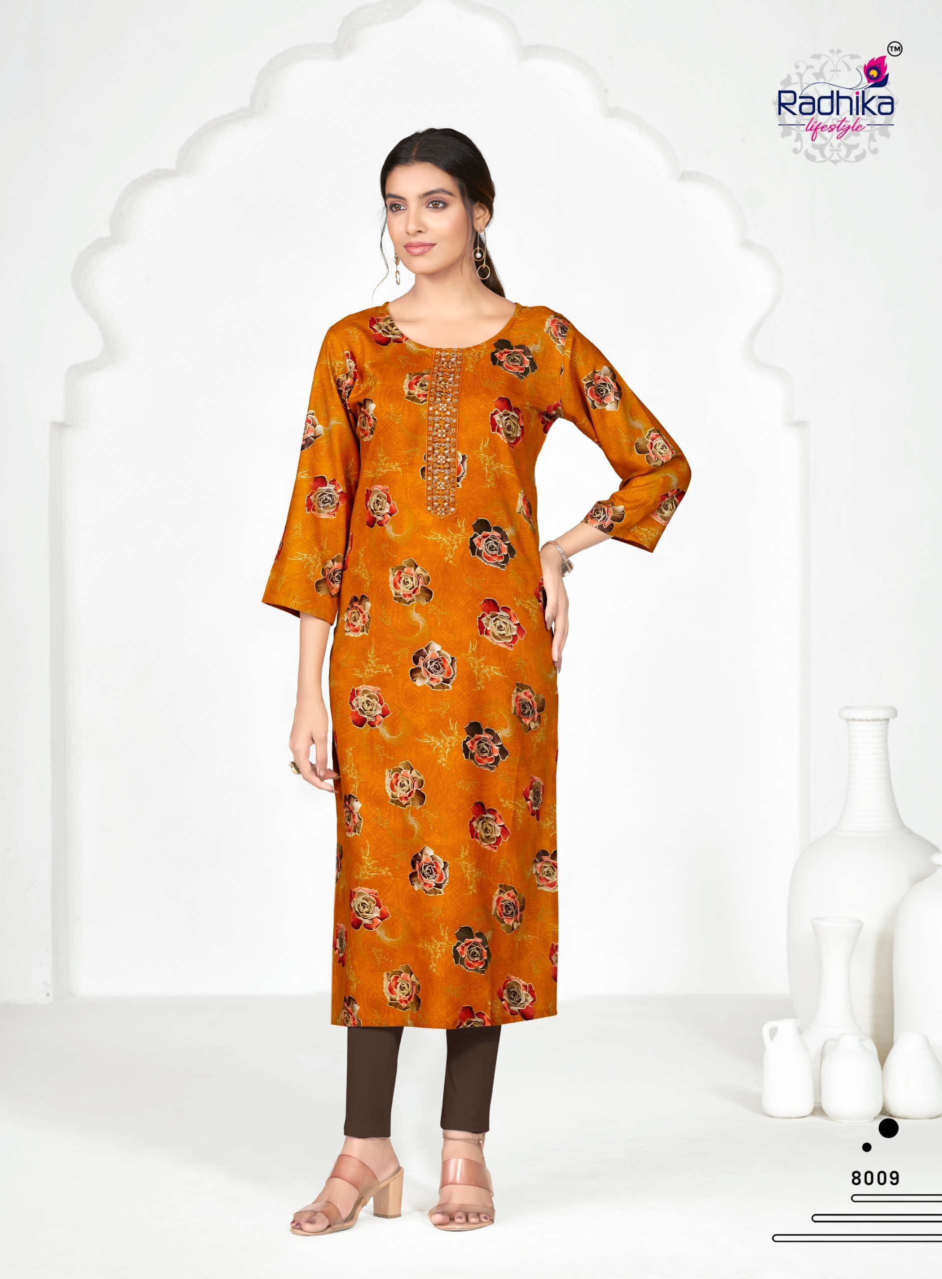 RADHIKA LIFESTYLE ALISHA VOL 8 RAYON PRINT FANCY WEAR LADIES KURTI 