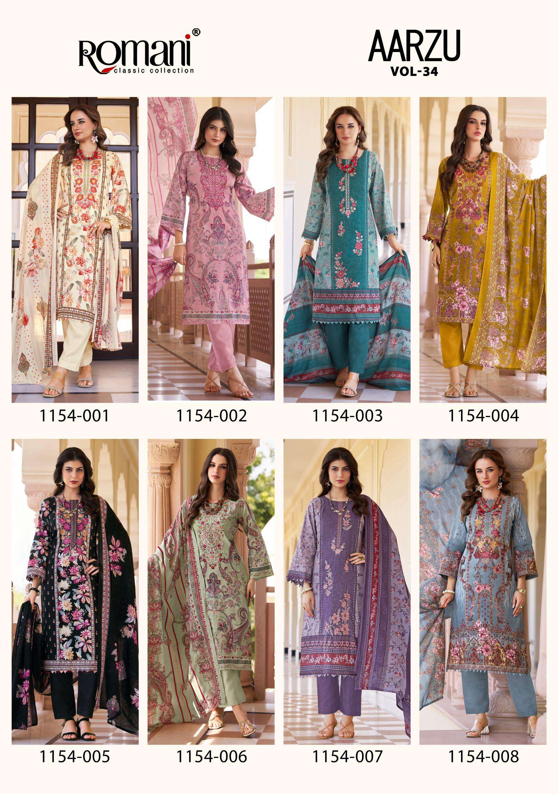 ROMANI AARZU VOL 34 COTTON DIGITAL PRINT WITH FANCY WORK SUIT