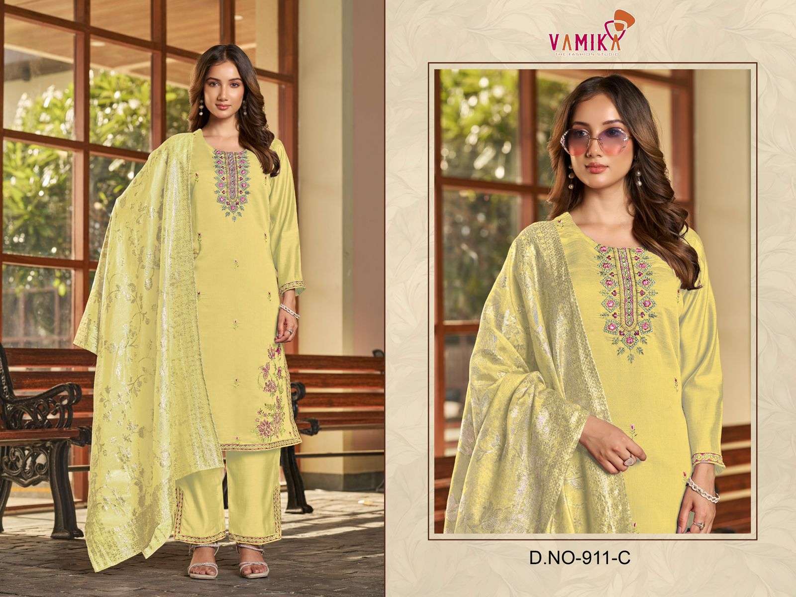 VAMIKA SAMEERA VISCOSE FANCY EMBROIDERIES WORK READY MADE LADIES SUIT