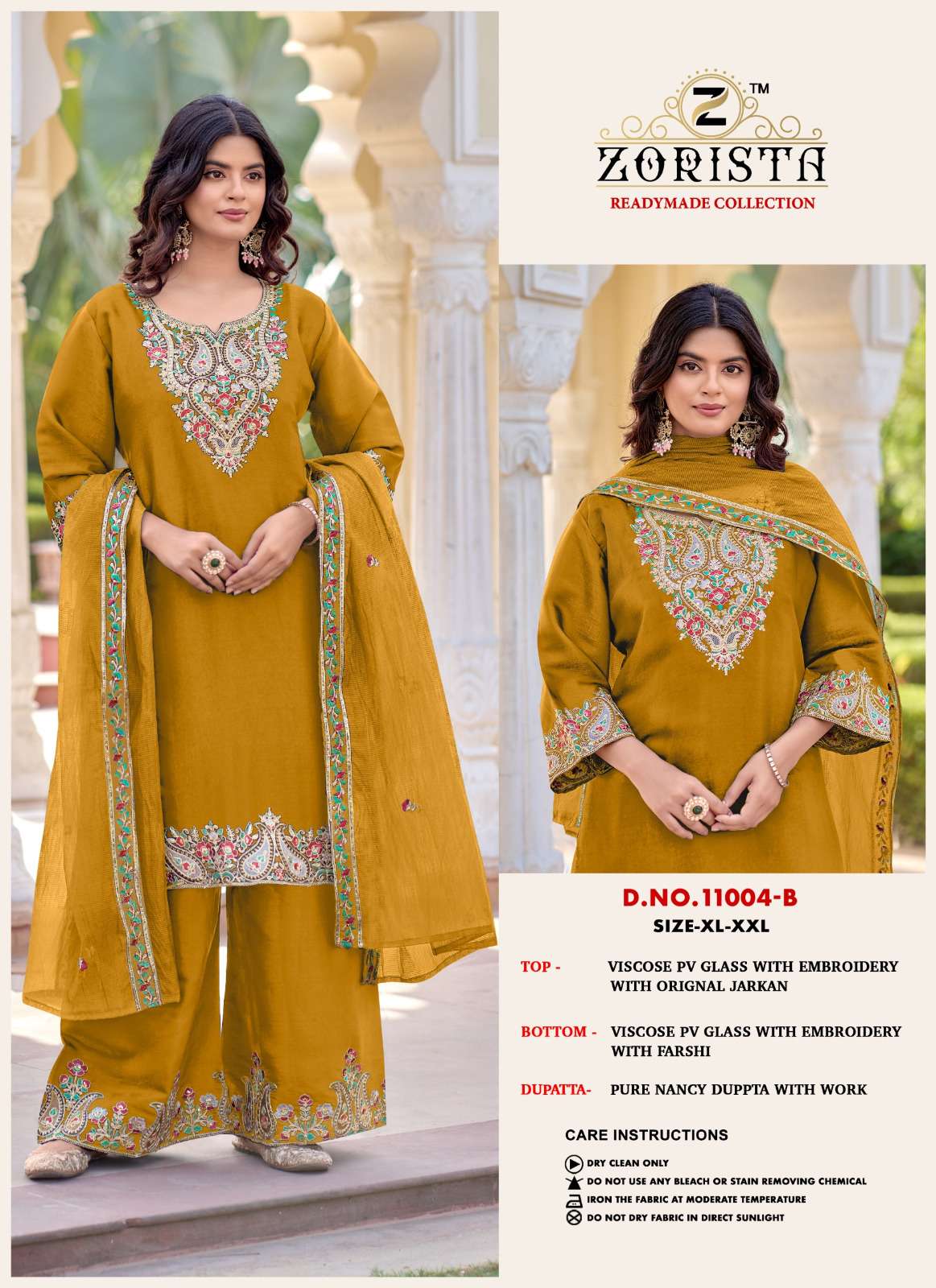 ZORISTA D NO 11004  SILK  WITH HEVAY EMBROIDERY DESIGNER READY MADE SUIT